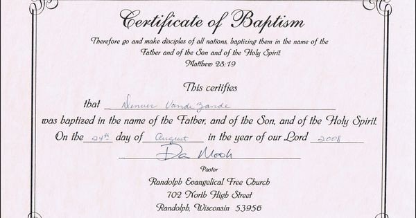 Baptism Certificate Template Word Baptism Certificate Templates for Word