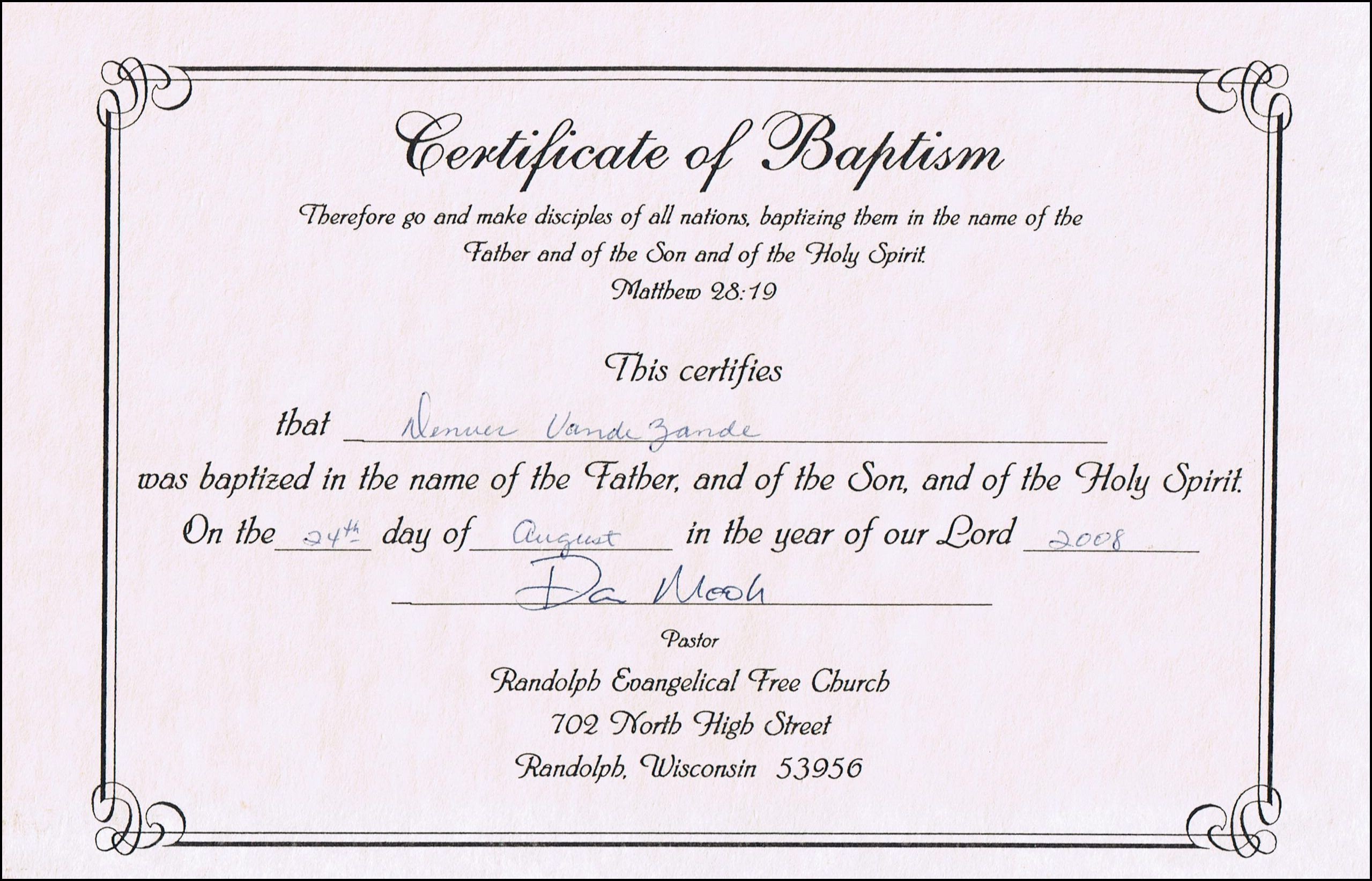 Baptism Certificate Template Word Baptism Certificate Templates for Word