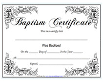 Baptism Certificate Template Word Free Printable Baptism Certificates Blank Template