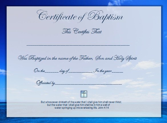 Baptism Certificate Template Word Word Certificate Template 49 Free Download Samples