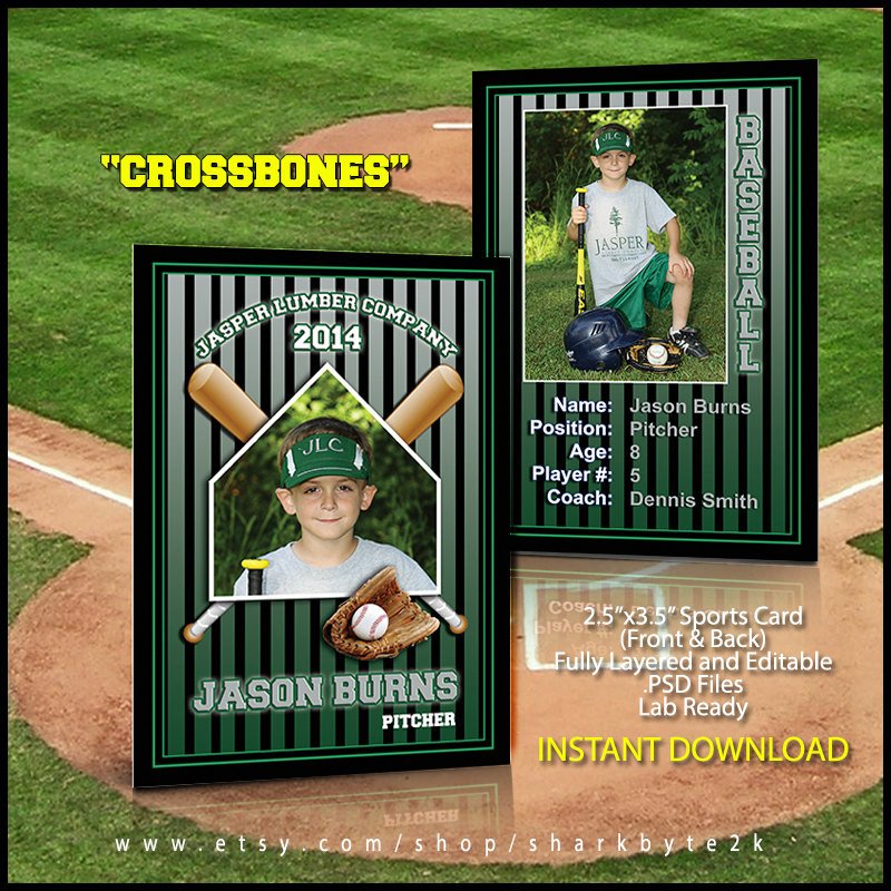 Baseball Card Template Photoshop 2017 Baseball Sports Trader Card Template for Shop
