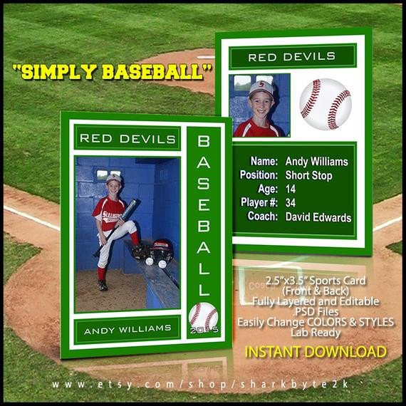 Baseball Card Template Photoshop 2017 Baseball Sports Trader Card Template for Shop Simply