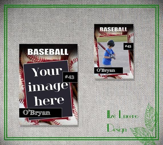 Baseball Card Template Photoshop Psd Baseball Trading Card Template by Ilzesdesigns On Etsy