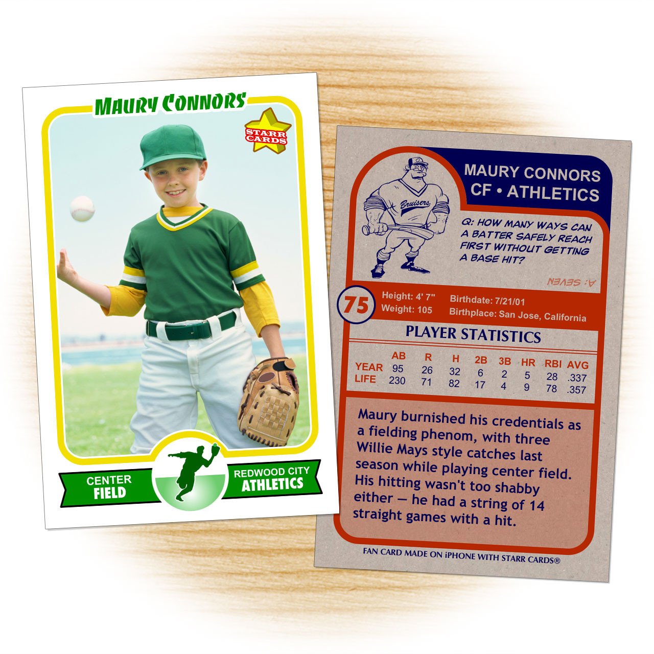 Baseball Card Template Word Make Your Own Baseball Card with Starr Cards