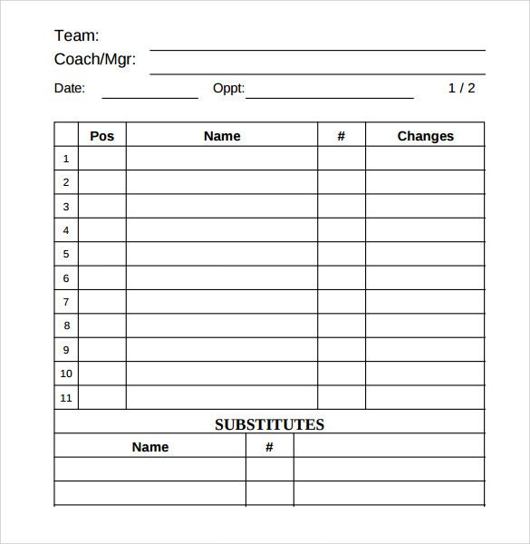 Baseball Line Up Card Sample Baseball Roster Template 9 Free Documents In Pdf