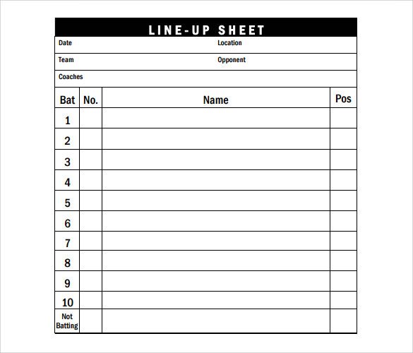 Baseball Lineup Card Template Sample Baseball Roster Template 9 Free Documents In Pdf
