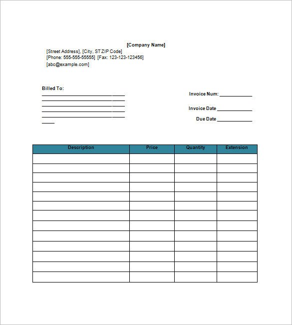 Basic Invoice Template Google Docs Google Invoice Template 25 Free Word Excel Pdf format