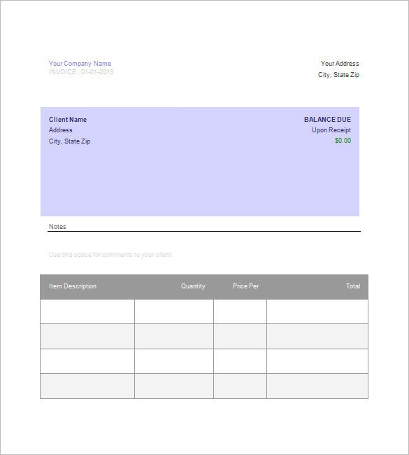 Basic Invoice Template Google Docs Google Invoice Template 25 Free Word Excel Pdf format