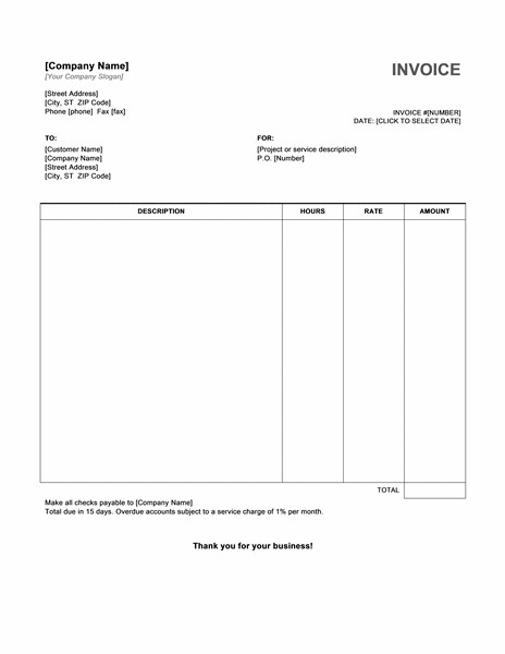 Basic Invoice Template Word Free Service Invoice Template Microsoft Word