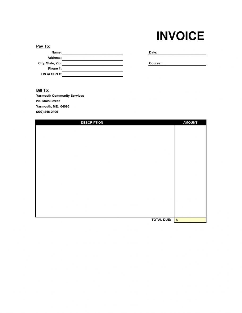 Basic Invoice Template Word Simple Invoice Template Free