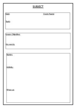 Basic Lesson Plan Template Basic Lesson Plan Template by the Developing soul