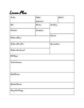 Basic Lesson Plan Template Basic Lesson Plan Template Pdf by and A Teacher