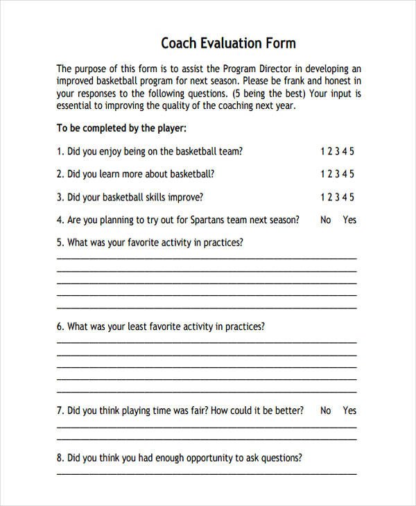 Basketball Player Evaluation form Basketball Evaluation form 10 Free Documents In Word Pdf