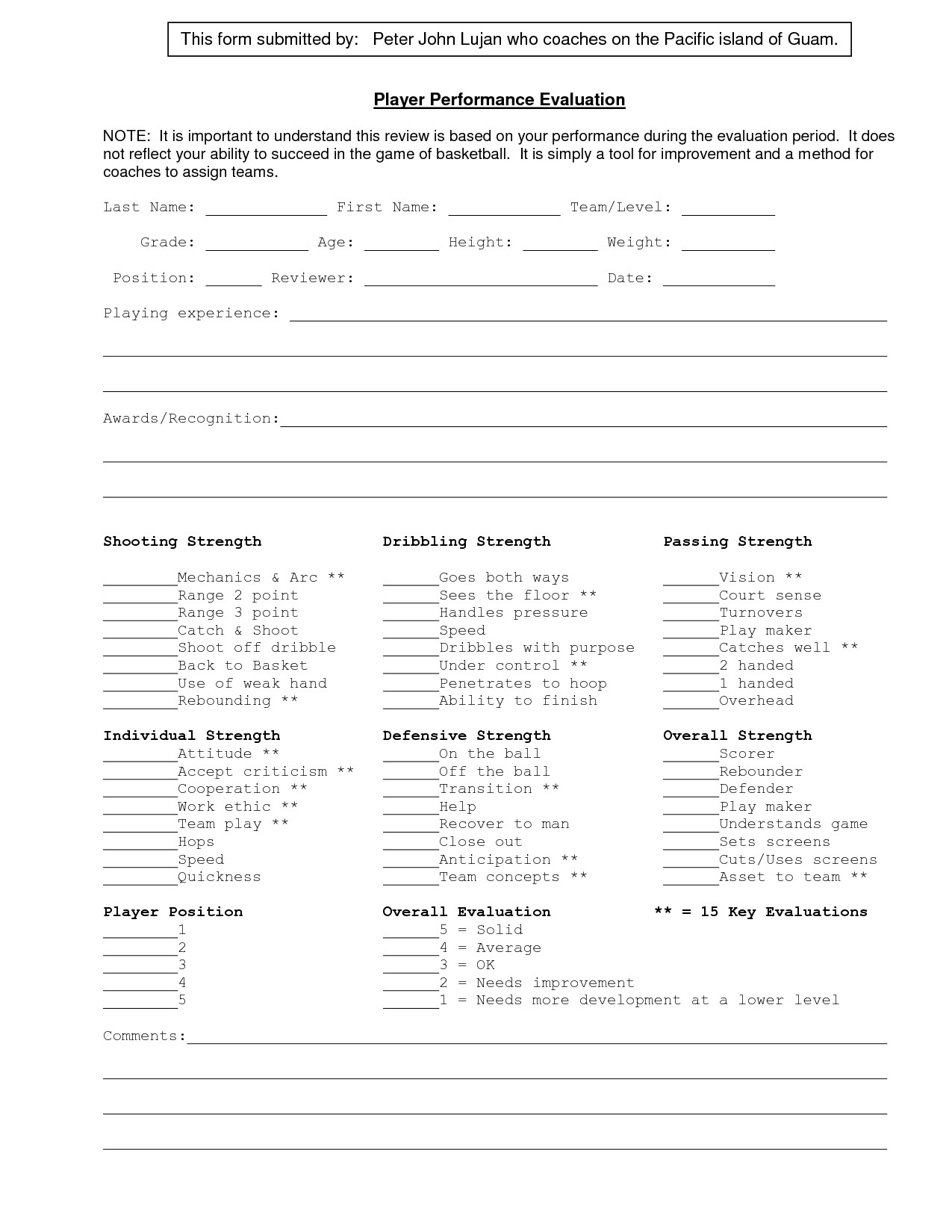 Basketball Player Evaluation form Image Result for Basketball Player Evaluation Template