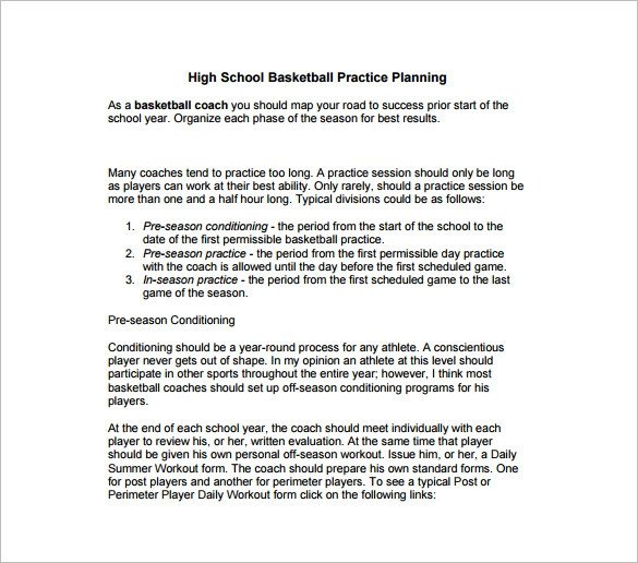 Basketball Practice Plan Template Basketball Practice Plan Template 3 Free Word Pdf