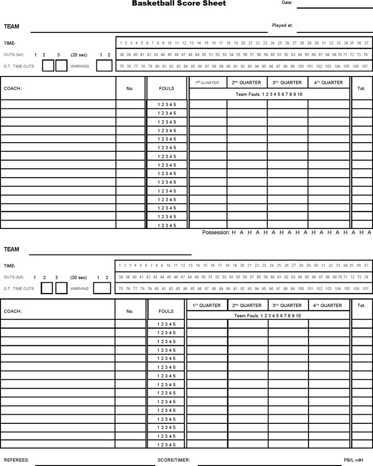 Basketball Stat Sheet Excel 5 Basketball Score Sheet Templates Word Excel Templates