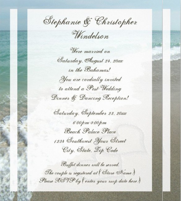 Beach Wedding Invitation Templates 26 Beach Wedding Invitation Templates Psd Ai Word