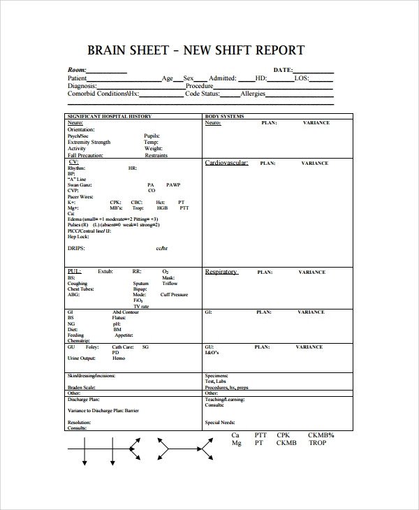 Bedside Shift Report Template 10 Shift Report Templates Word Pdf Pages