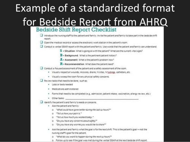 Bedside Shift Report Template Bedside Reporting