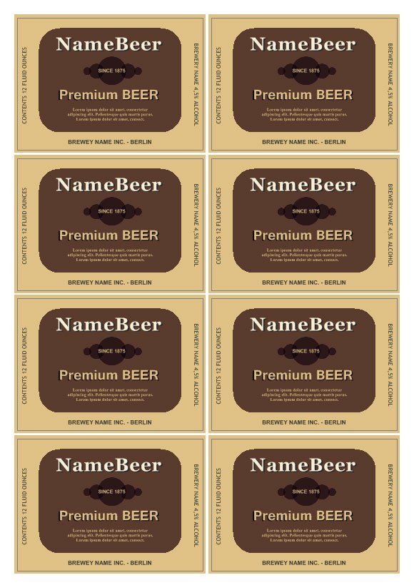 Beer Label Template Free Beer Label Template