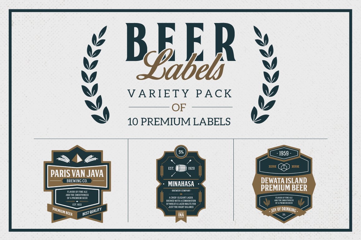 Beer Label Template Illustrator Premium Beer Labels Logo Templates On Creative Market