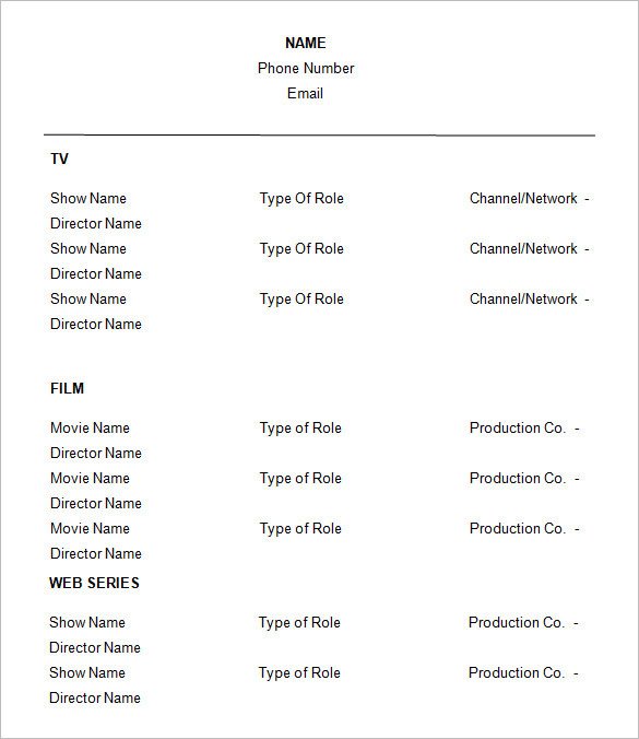 Beginner Actor Resume Template How to Create A Good Acting Resume Template