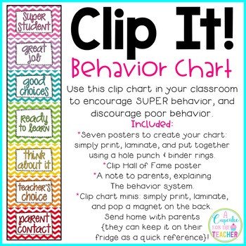 Behavior Charts for Teachers Clip It Behavior Chart Chevron by A Cupcake for the