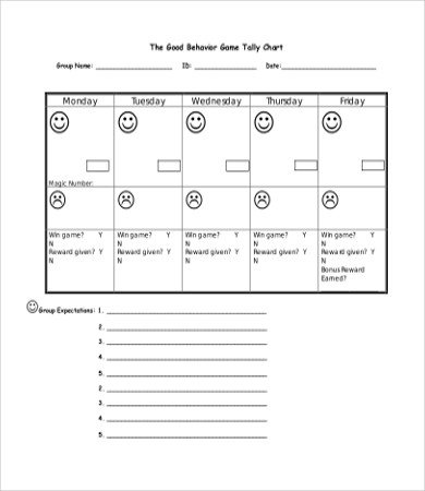 Behavior Tally Sheet Template Tally Chart Template 8 Free Word Pdf Documents