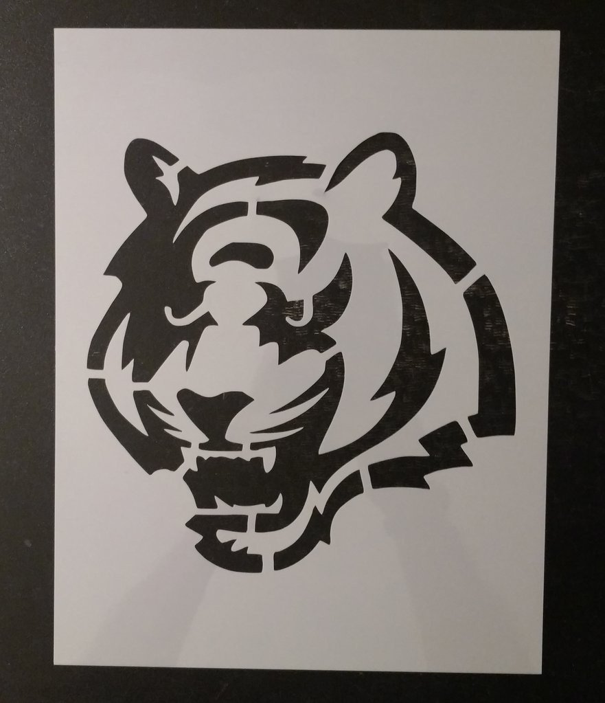 Bengals Pumpkin Carving Stencils Cincinnati Bengals Tiger Cat Face Custom Stencil – My