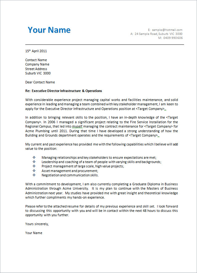 Best Cover Letter Template Cover Letter Examples