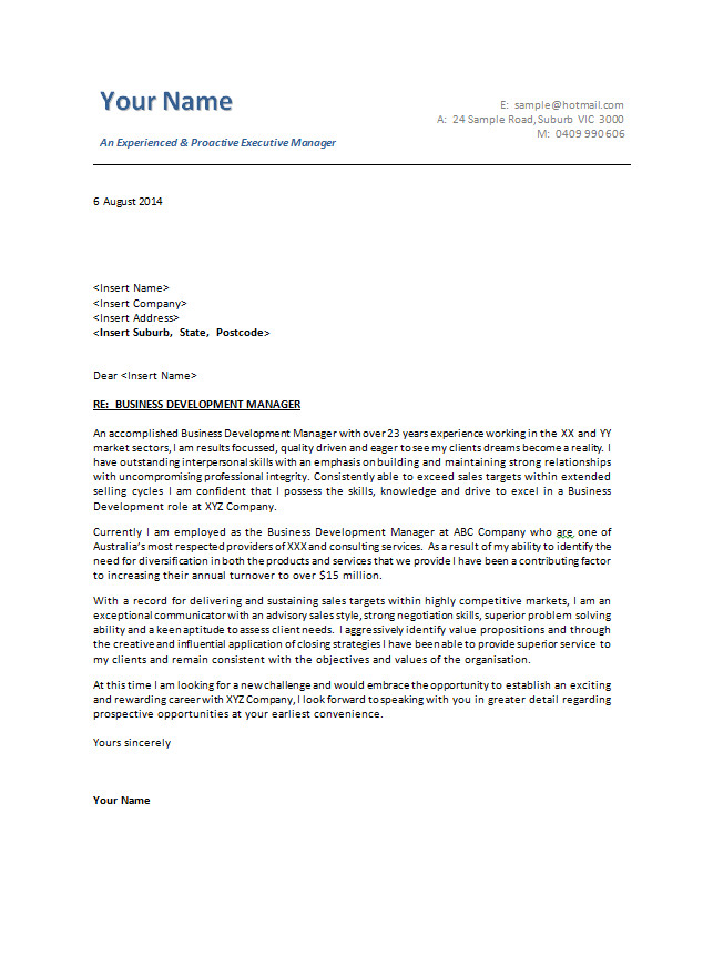 Best Cover Letter Template Cover Letter Examples