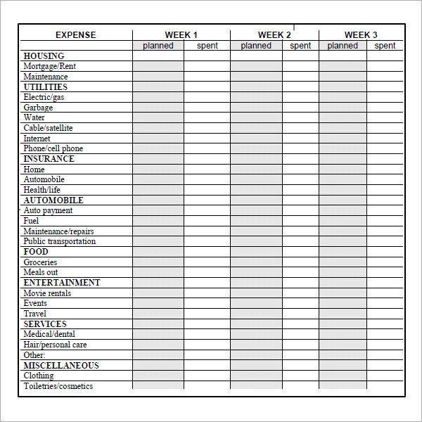 Bi Weekly Budget Excel Template 9 Examples Of Bi Weekly Bud Templates Word Pages