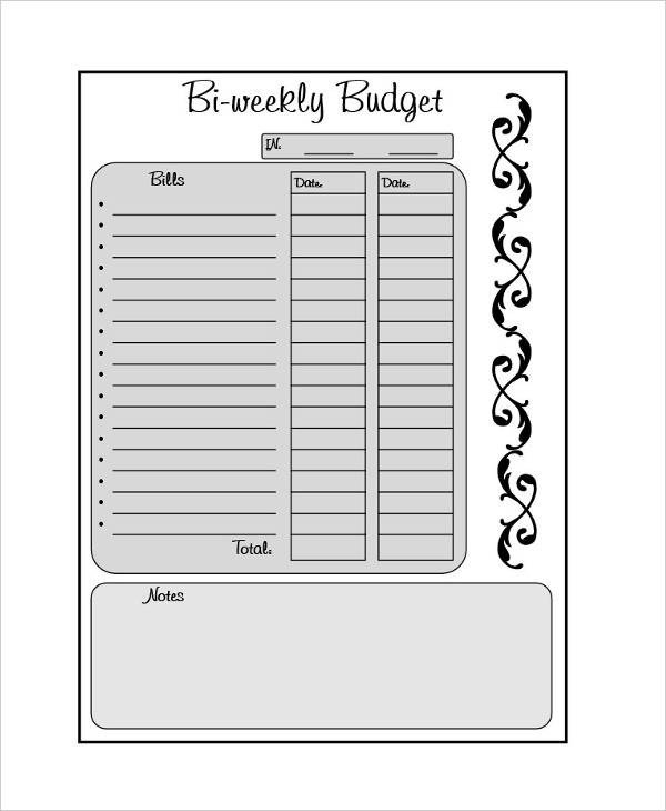 Bi Weekly Budget Worksheet Biweekly Bud Template 8 Free Word Pdf Documents