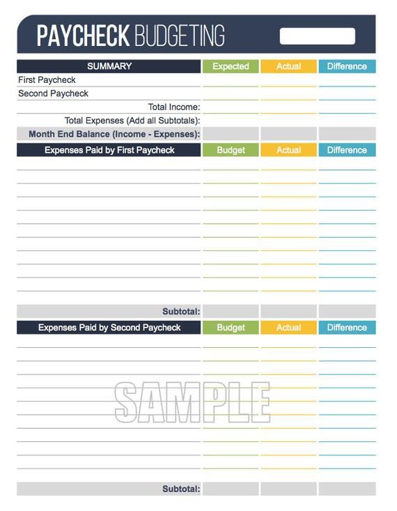 Bi Weekly Budget Worksheet Paycheck Bud Ing Worksheet Editable Personal Finance