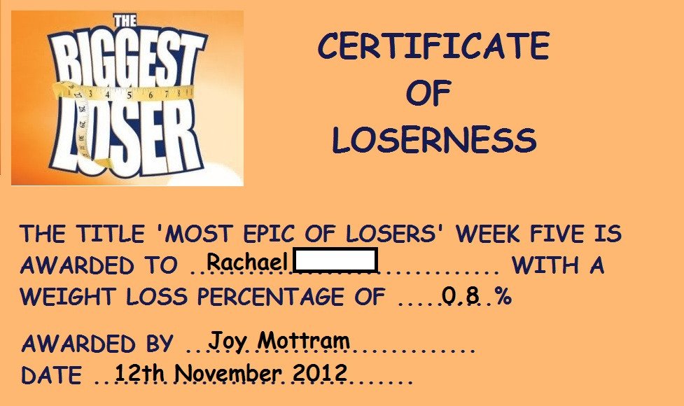 Biggest Loser Certificate Template Baby Belly Bulge Battles and Breastfeeding the Biggest