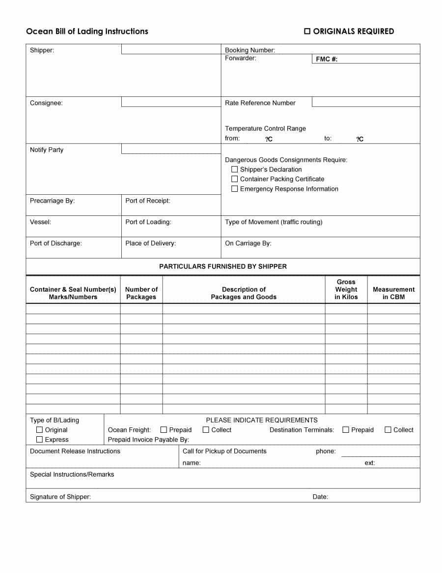Bill Of Lading Templates 40 Free Bill Of Lading forms &amp; Templates Template Lab
