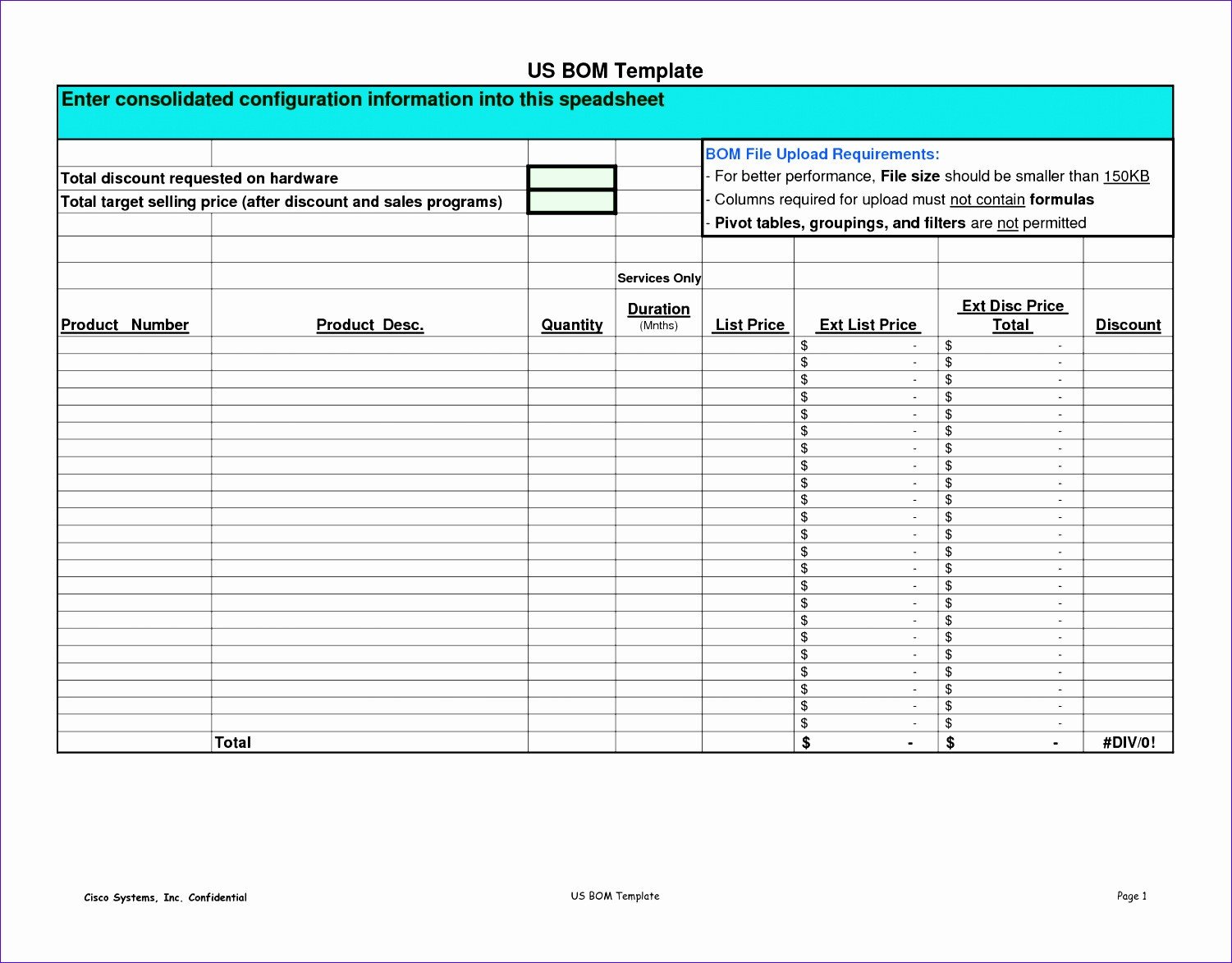 Bill Of Materials Excel Template 8 Bill Material Excel Template Exceltemplates