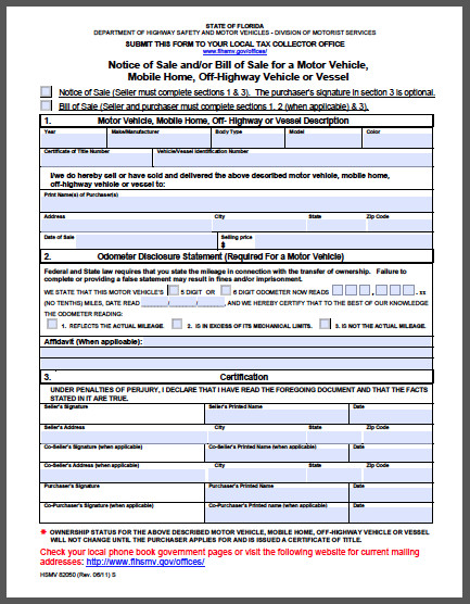 Bill Of Sale Florida Template Florida Bill Of Sale form Free Fillable Pdf forms