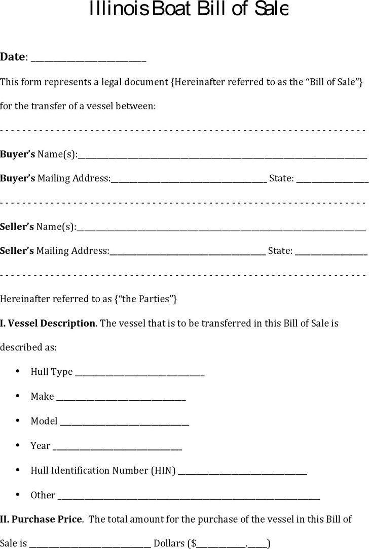 Bill Of Sale form Template 4 Boat Bill Sale form Templates formats Examples In