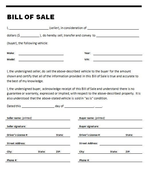 Bill Of Sale Vehicle Template Car Bill Sale Template Bill Of Sale Vehicle Template Car Bill Sale Template