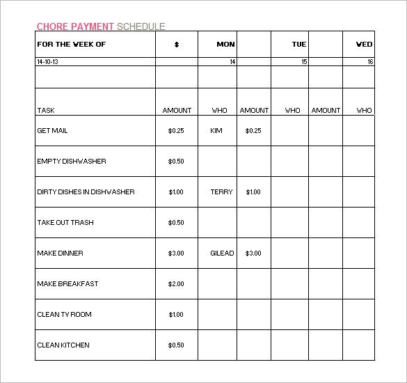 Bill Pay Schedule Template 15 Payment Schedule Template Psd Pdf Word