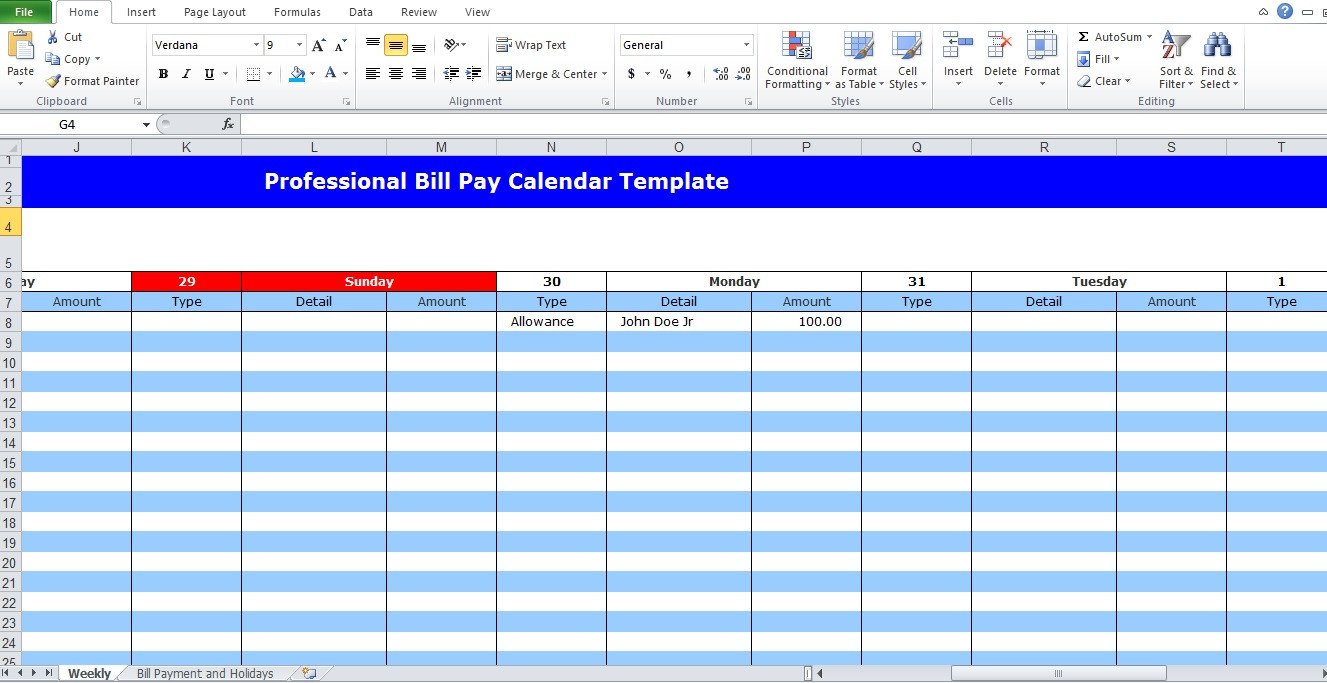 Bill Pay Schedule Template Professional Bill Pay Calendar Template Excel Tmp