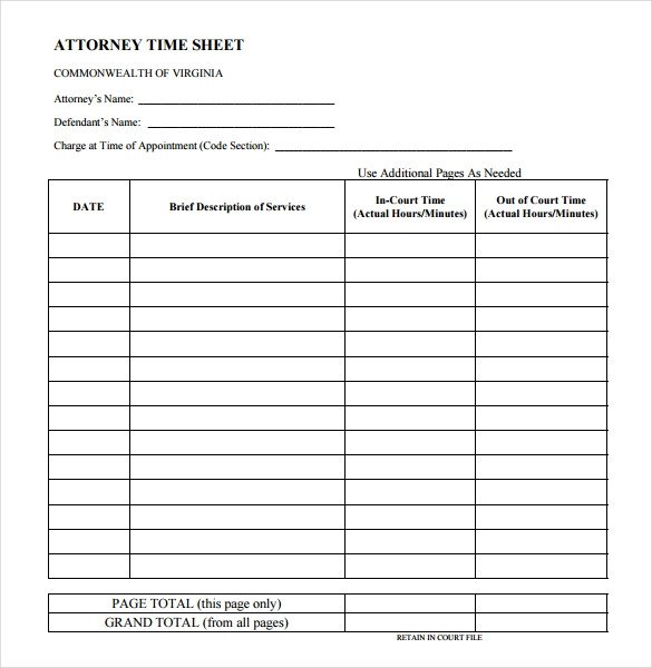 Billable Hours Template Excel Free 11 Legal and Lawyer Timesheet Templates – Pdf Word