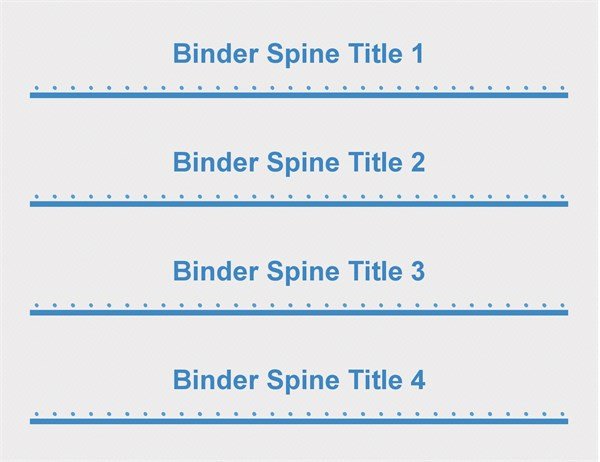 Binder Spine Template 1 Inch 2&quot; Binder Spine Inserts 4 Per Page