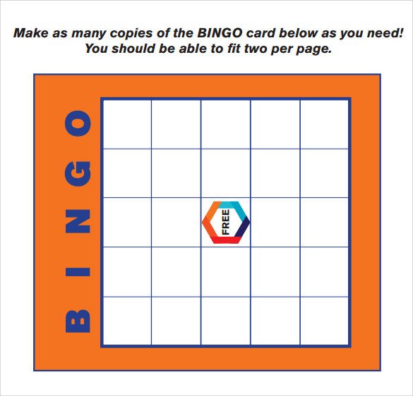 Bingo Card Template Free Sample Bingo Card 11 Documents In Pdf Word