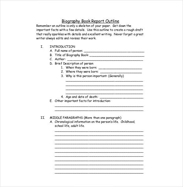 Biography Book Report Template 25 Biography Templates Doc Pdf Excel