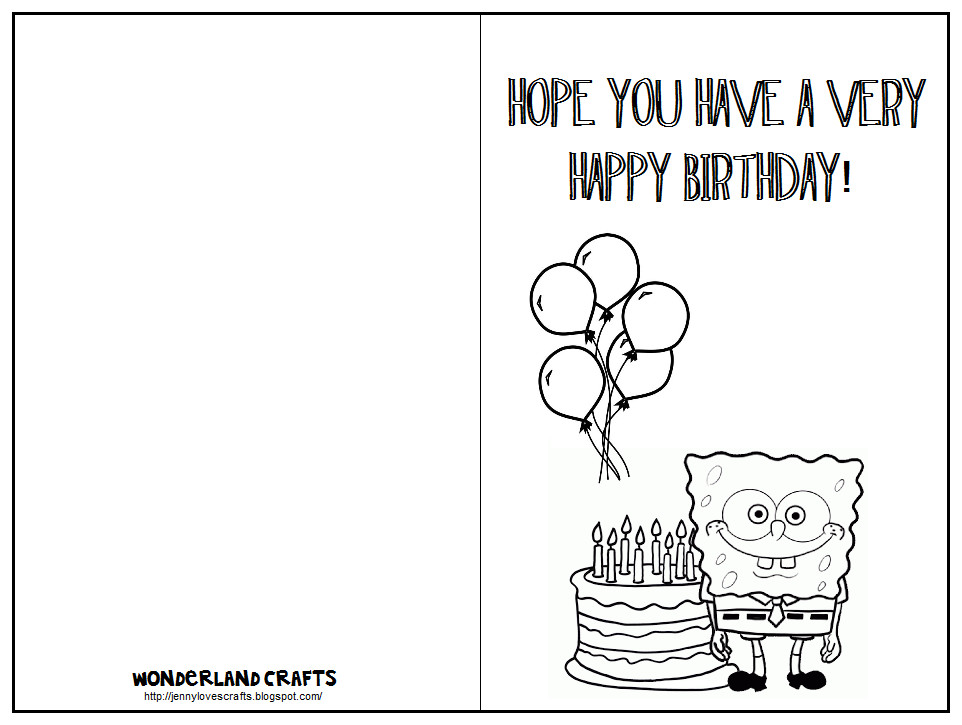 Birthday Card Template Free Wonderland Crafts Birthday Cards