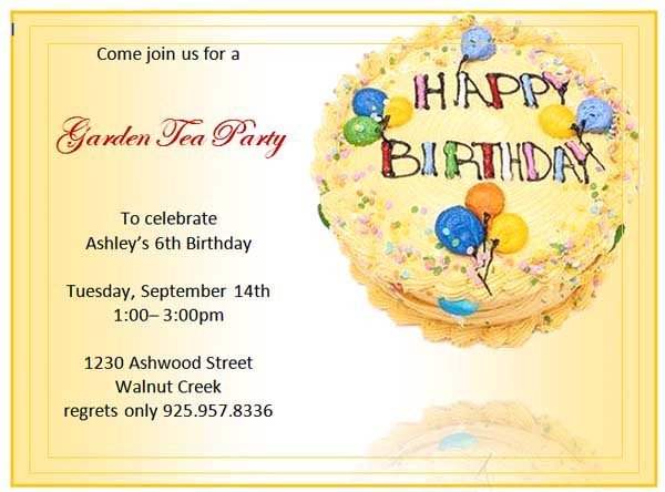 Birthday Invitation Templates Word Birthday Party Invitations Microsoft Word Templates