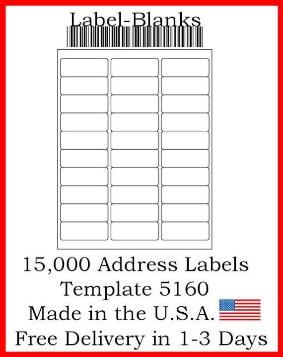 Blank Address Label Template Laser Ink Jet Labels 500 Sheets 1&quot; X 2 5 8&quot; Avery