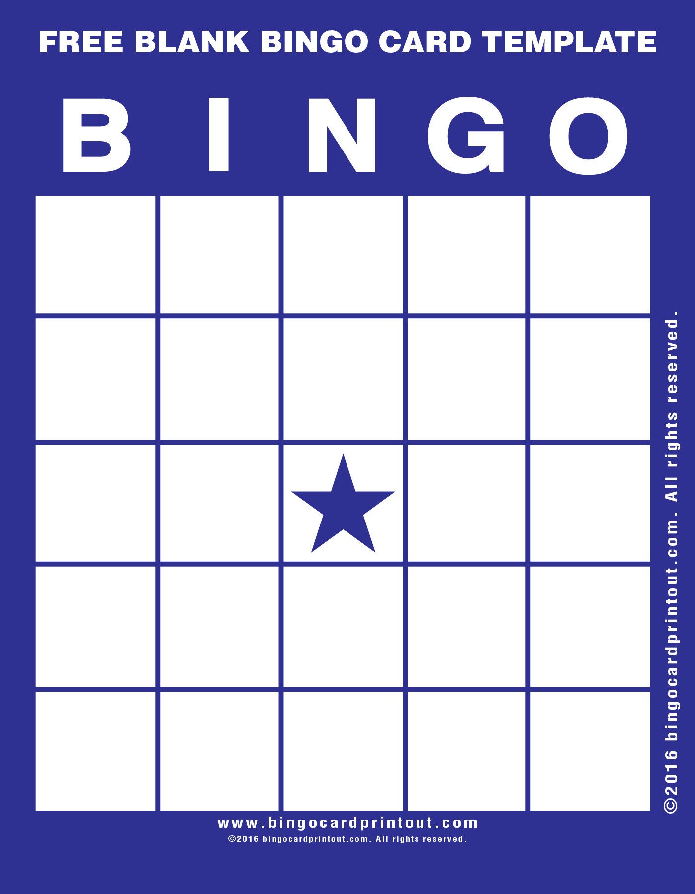 Blank Bingo Card Template Free Blank Bingo Card Template Bingocardprintout